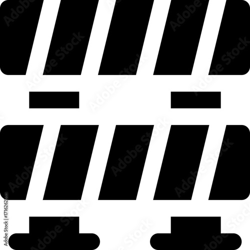barrier glyph icon. Strong and solid vector icon for websites, mobile interfaces, presentations, and visual branding. High quality and easy to edit.