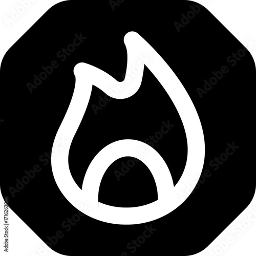 fire glyph icon. Strong and solid vector icon for websites, mobile interfaces, presentations, and visual branding. High quality and easy to edit.