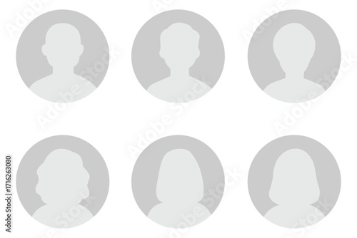 set of avatar icon representing Male And Female Profiles.