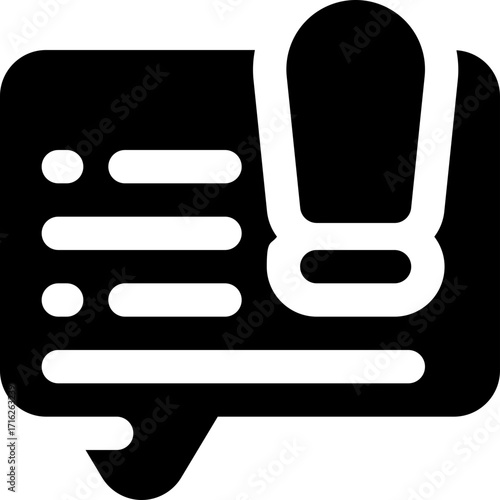 chat alert glyph icon. Strong and solid vector icon for websites, mobile interfaces, presentations, and visual branding. High quality and easy to edit.