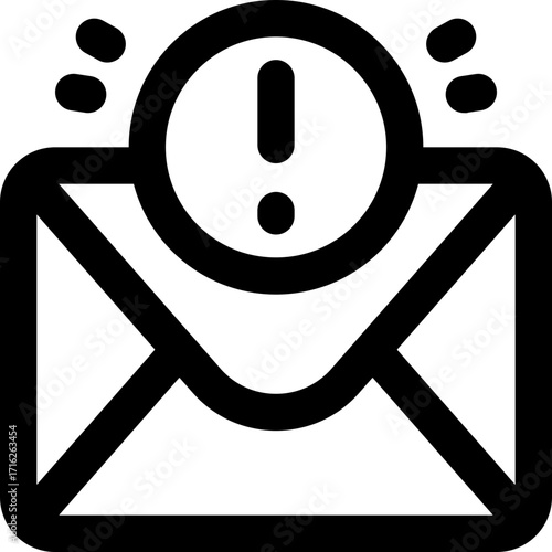 email alert line icon. Clean and minimalist vector icon for websites, mobile apps, presentations, and logos. Fully scalable and customizable for any project.