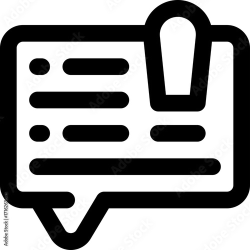 chat alert line icon. Clean and minimalist vector icon for websites, mobile apps, presentations, and logos. Fully scalable and customizable for any project.