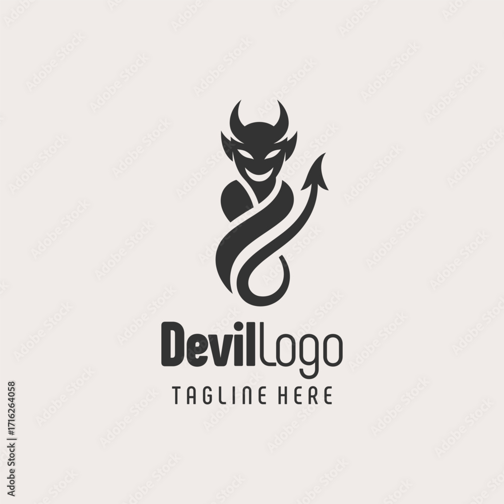 Obraz premium Bold Black White Devil Concept