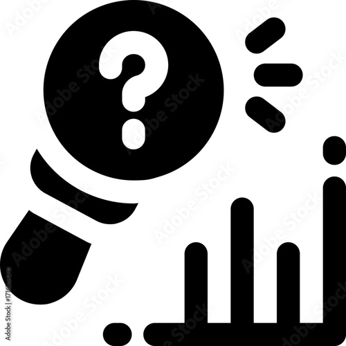 forecasting analytics glyph icon. Strong and solid vector icon for websites, mobile interfaces, presentations, and visual branding. High quality and easy to edit.
