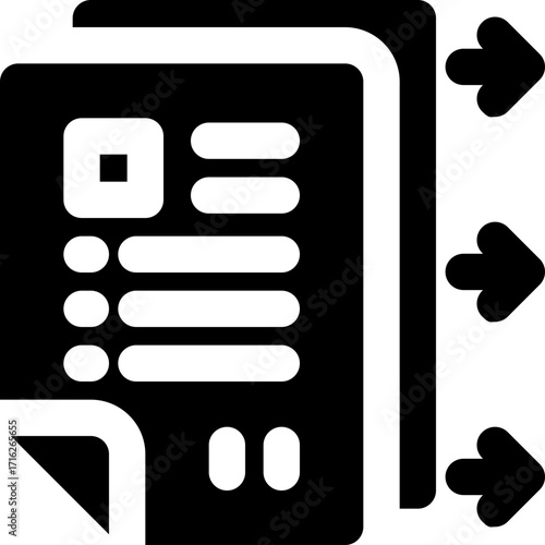 requisition glyph icon. Strong and solid vector icon for websites, mobile interfaces, presentations, and visual branding. High quality and easy to edit.