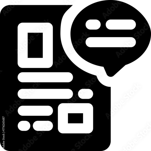 storytelling glyph icon. Strong and solid vector icon for websites, mobile interfaces, presentations, and visual branding. High quality and easy to edit.