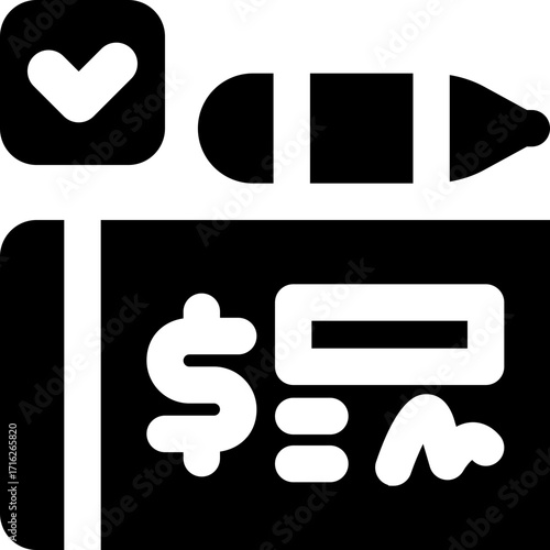payment check glyph icon. Strong and solid vector icon for websites, mobile interfaces, presentations, and visual branding. High quality and easy to edit.