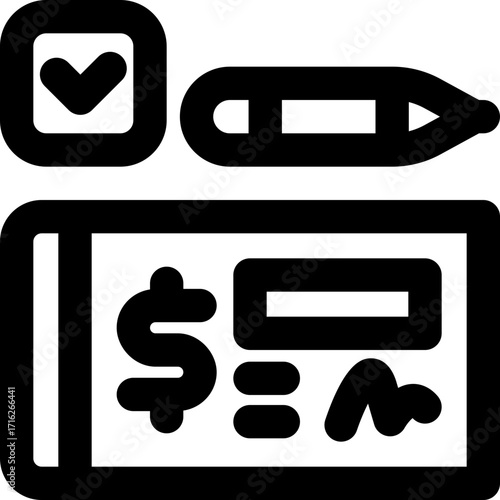 payment check line icon. Clean and minimalist vector icon for websites, mobile apps, presentations, and logos. Fully scalable and customizable for any project.
