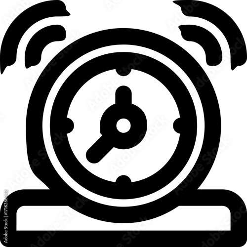 alarm clock line icon. Clean and minimalist vector icon for websites, mobile apps, presentations, and logos. Fully scalable and customizable for any project.