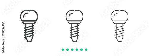 Implant icon. Thin line icon vector
