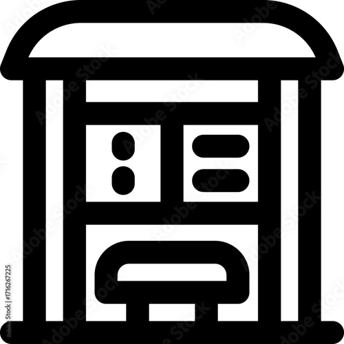bus stop line icon. Clean and minimalist vector icon for websites, mobile apps, presentations, and logos. Fully scalable and customizable for any project.