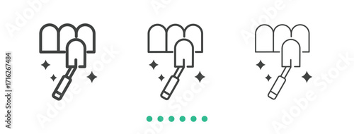 Dental veneer icon. Thin line icon vector