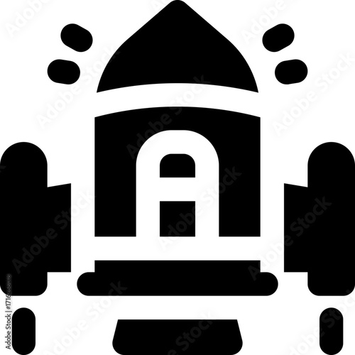 rocket glyph icon. Strong and solid vector icon for websites, mobile interfaces, presentations, and visual branding. High quality and easy to edit.