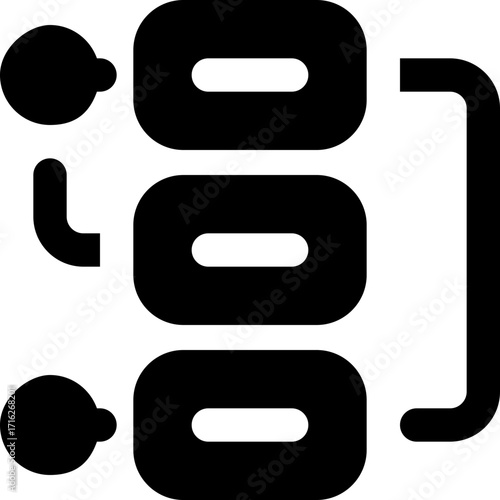 algortm glyph icon. Strong and solid vector icon for websites, mobile interfaces, presentations, and visual branding. High quality and easy to edit.