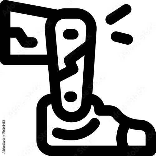 robotic leg line icon. Clean and minimalist vector icon for websites, mobile apps, presentations, and logos. Fully scalable and customizable for any project.