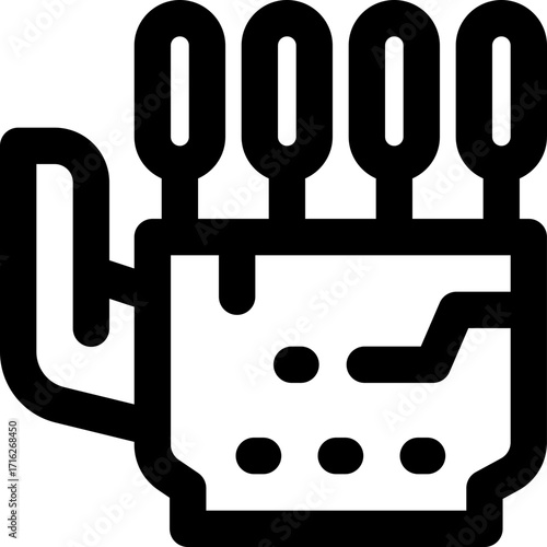 robotic hand line icon. Clean and minimalist vector icon for websites, mobile apps, presentations, and logos. Fully scalable and customizable for any project.