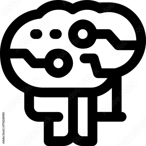 artificial intelligence line icon. Clean and minimalist vector icon for websites, mobile apps, presentations, and logos. Fully scalable and customizable for any project.