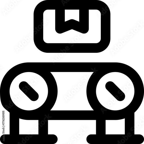 conveyor line icon. Clean and minimalist vector icon for websites, mobile apps, presentations, and logos. Fully scalable and customizable for any project.