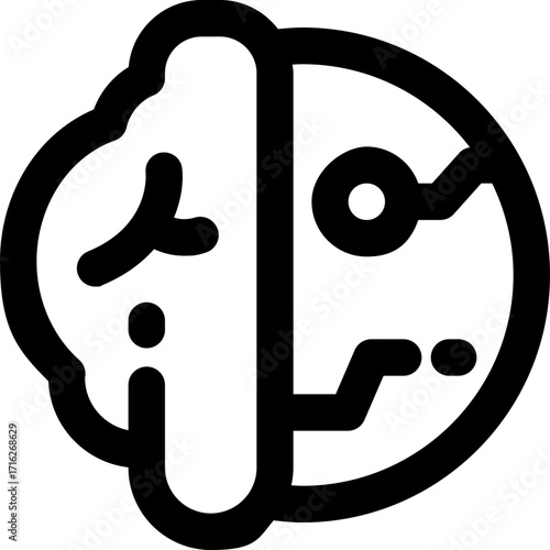smart brain line icon. Clean and minimalist vector icon for websites, mobile apps, presentations, and logos. Fully scalable and customizable for any project.