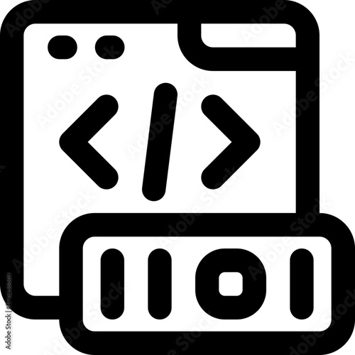 coding line icon. Clean and minimalist vector icon for websites, mobile apps, presentations, and logos. Fully scalable and customizable for any project.