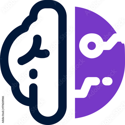 smart brain duotone icon. Sleek and modern vector icon for websites, mobile apps, marketing materials, and corporate design. Fully scalable and ready to use.