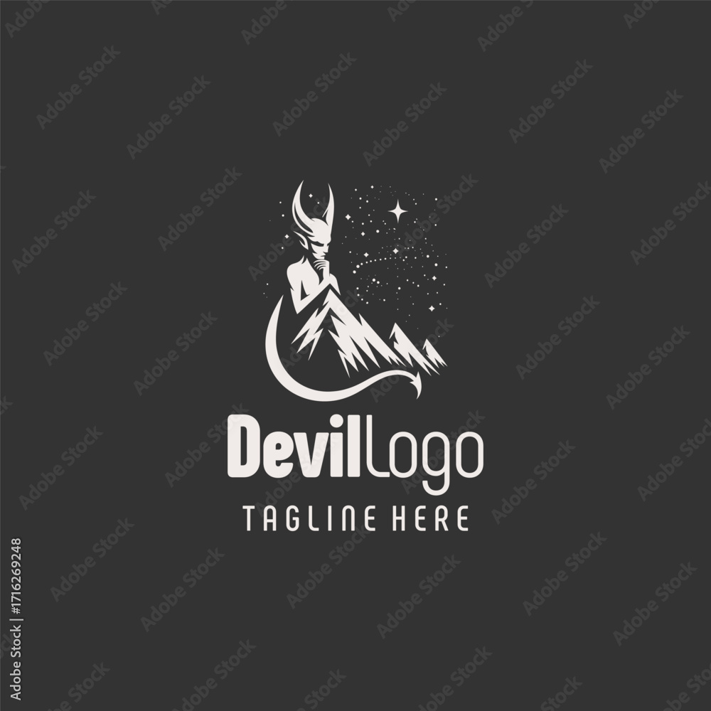 Fototapeta premium Iconic Devil Mark Logo Design
