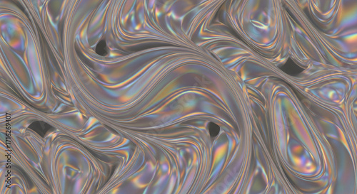 Warped Prismatic Fabric with Liquid Metal Sheen