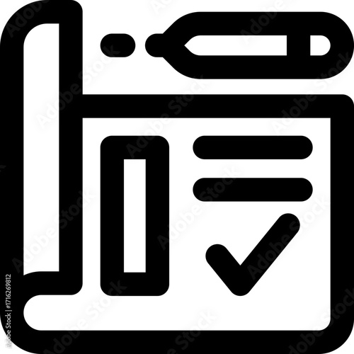 planning line icon. Clean and minimalist vector icon for websites, mobile apps, presentations, and logos. Fully scalable and customizable for any project.