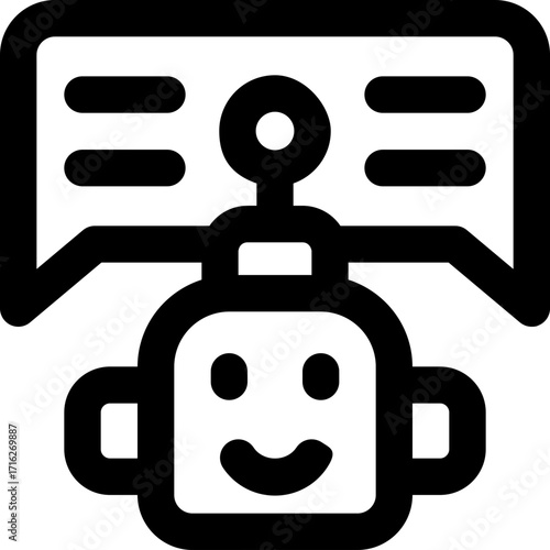robotic line icon. Clean and minimalist vector icon for websites, mobile apps, presentations, and logos. Fully scalable and customizable for any project.