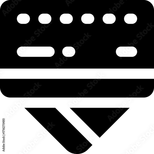 credit card glyph icon. Strong and solid vector icon for websites, mobile interfaces, presentations, and visual branding. High quality and easy to edit.