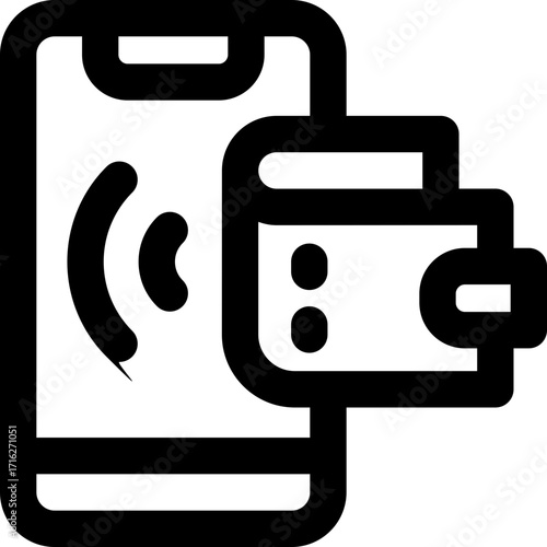 digital wallet line icon. Clean and minimalist vector icon for websites, mobile apps, presentations, and logos. Fully scalable and customizable for any project.