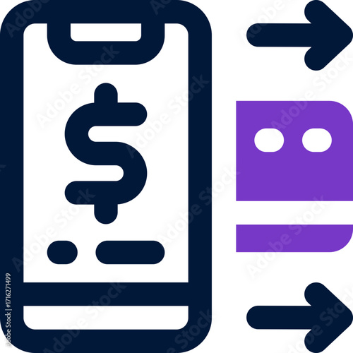 mobile banking duotone icon. Sleek and modern vector icon for websites, mobile apps, marketing materials, and corporate design. Fully scalable and ready to use.