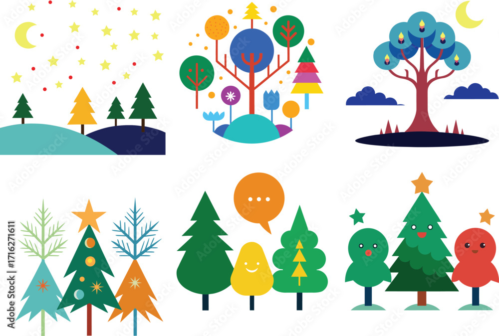 Fototapeta premium Charming Pixel Art Forest Scenes and Characters