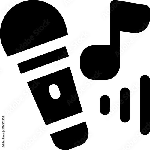 karaoke glyph icon. Strong and solid vector icon for websites, mobile interfaces, presentations, and visual branding. High quality and easy to edit.