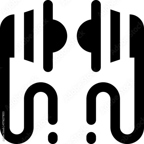 earphone glyph icon. Strong and solid vector icon for websites, mobile interfaces, presentations, and visual branding. High quality and easy to edit.
