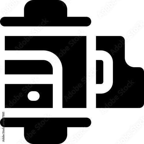 film roll glyph icon. Strong and solid vector icon for websites, mobile interfaces, presentations, and visual branding. High quality and easy to edit.