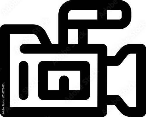 video camera line icon. Clean and minimalist vector icon for websites, mobile apps, presentations, and logos. Fully scalable and customizable for any project.