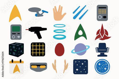 Star Trek Themed Icons Space Sci-Fi Symbols Collection