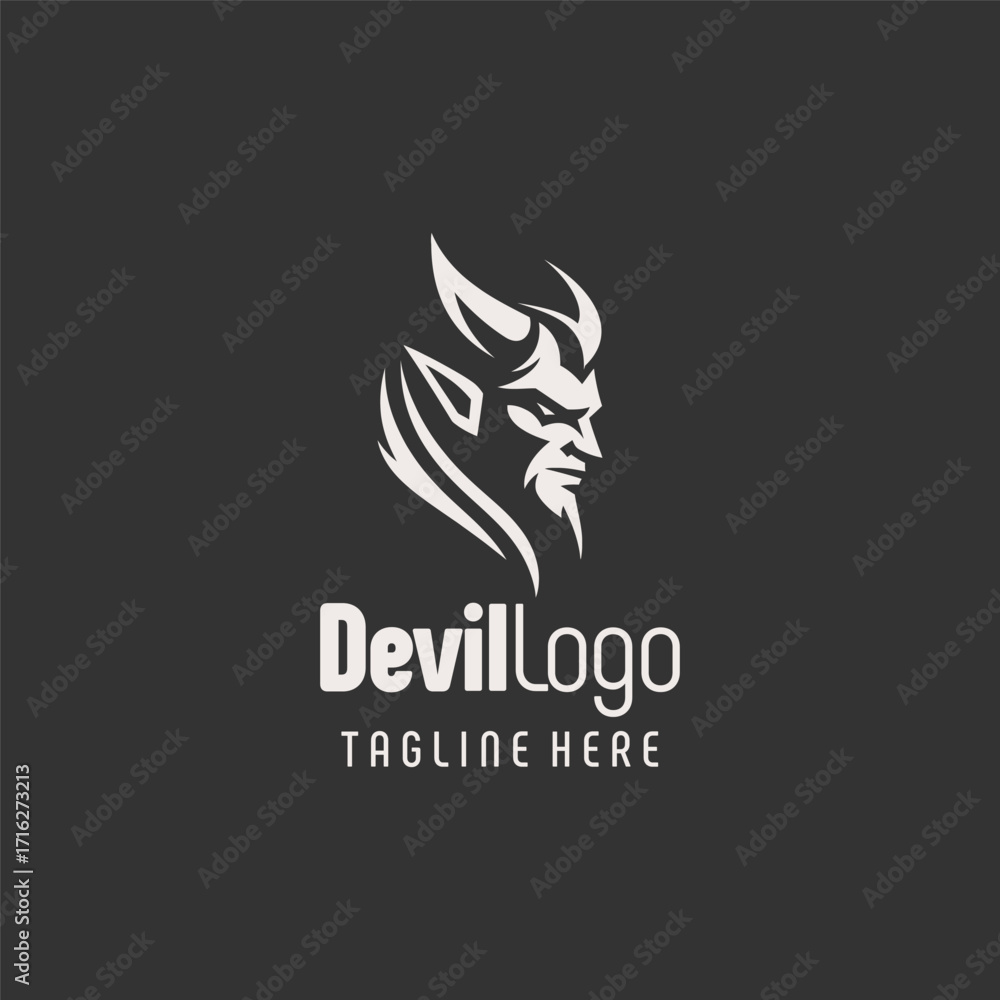 Obraz premium Contemporary Devil Identity Logo Design