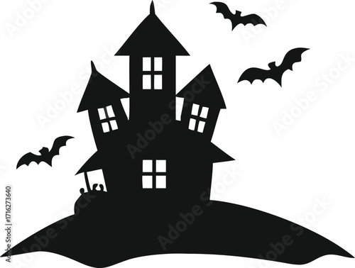 halloween house with bats