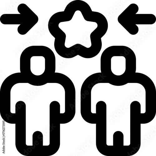 competitive line icon. Clean and minimalist vector icon for websites, mobile apps, presentations, and logos. Fully scalable and customizable for any project.