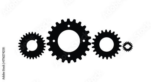 Interlocking gears and cogs mechanical precision and industrial power symbolizing connection and synergy vector