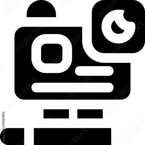 gopro glyph icon. Strong and solid vector icon for websites, mobile interfaces, presentations, and visual branding. High quality and easy to edit.