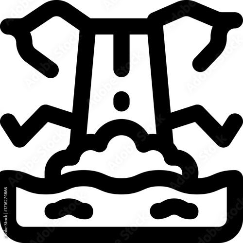 waterfall line icon. Clean and minimalist vector icon for websites, mobile apps, presentations, and logos. Fully scalable and customizable for any project.