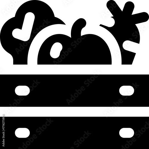 vegetable glyph icon. Strong and solid vector icon for websites, mobile interfaces, presentations, and visual branding. High quality and easy to edit.