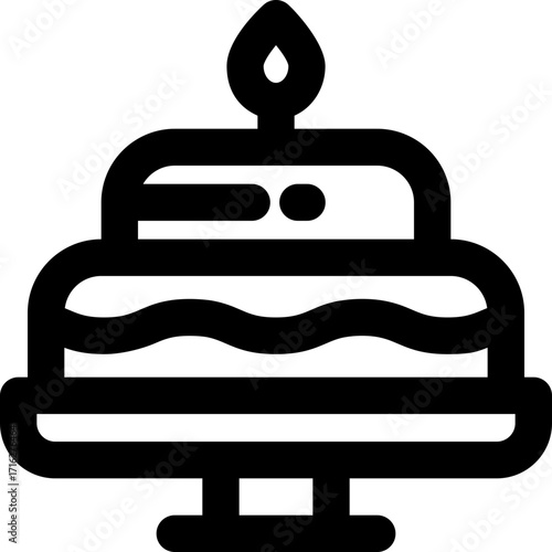 cake line icon. Clean and minimalist vector icon for websites, mobile apps, presentations, and logos. Fully scalable and customizable for any project.