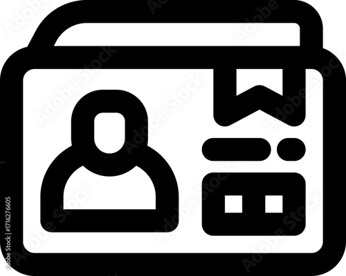 member card line icon. Clean and minimalist vector icon for websites, mobile apps, presentations, and logos. Fully scalable and customizable for any project.