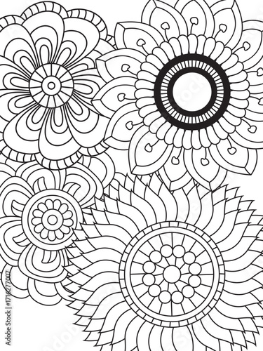 Flower mandala illustration. Oriental pattern, vintage