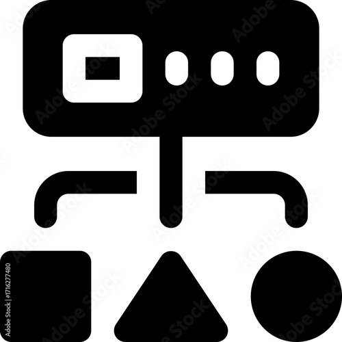 data modeling glyph icon. Strong and solid vector icon for websites, mobile interfaces, presentations, and visual branding. High quality and easy to edit.