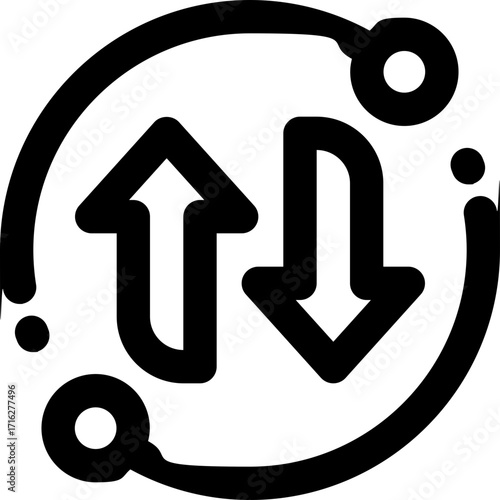 synchronize line icon. Clean and minimalist vector icon for websites, mobile apps, presentations, and logos. Fully scalable and customizable for any project.